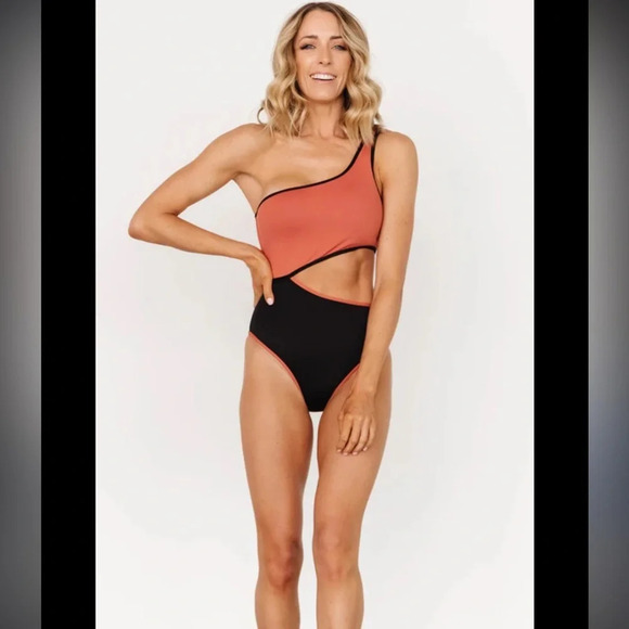 Victoria‎ Secret Cutout One-Piece Swimsuit NWOT color block - Picture 2 of 11